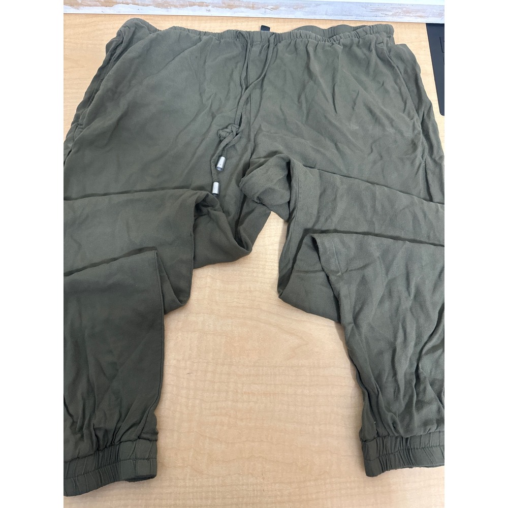 H&M Divided Olive Green Jogger Pants Women Size 6 Drawstring Elastic Waist